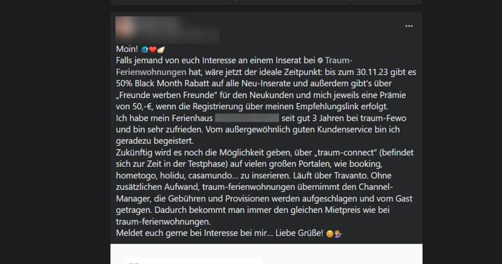 Traum Ferienwohnungen Black Friday Angebot